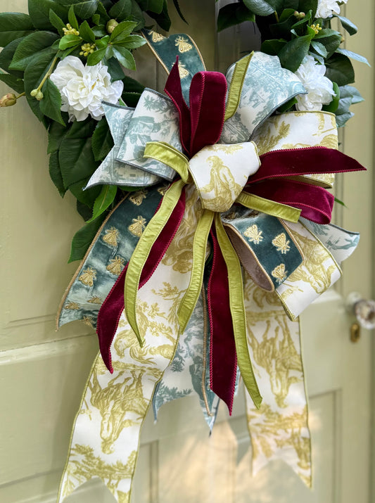 Garden Toile Camellia Wreath
