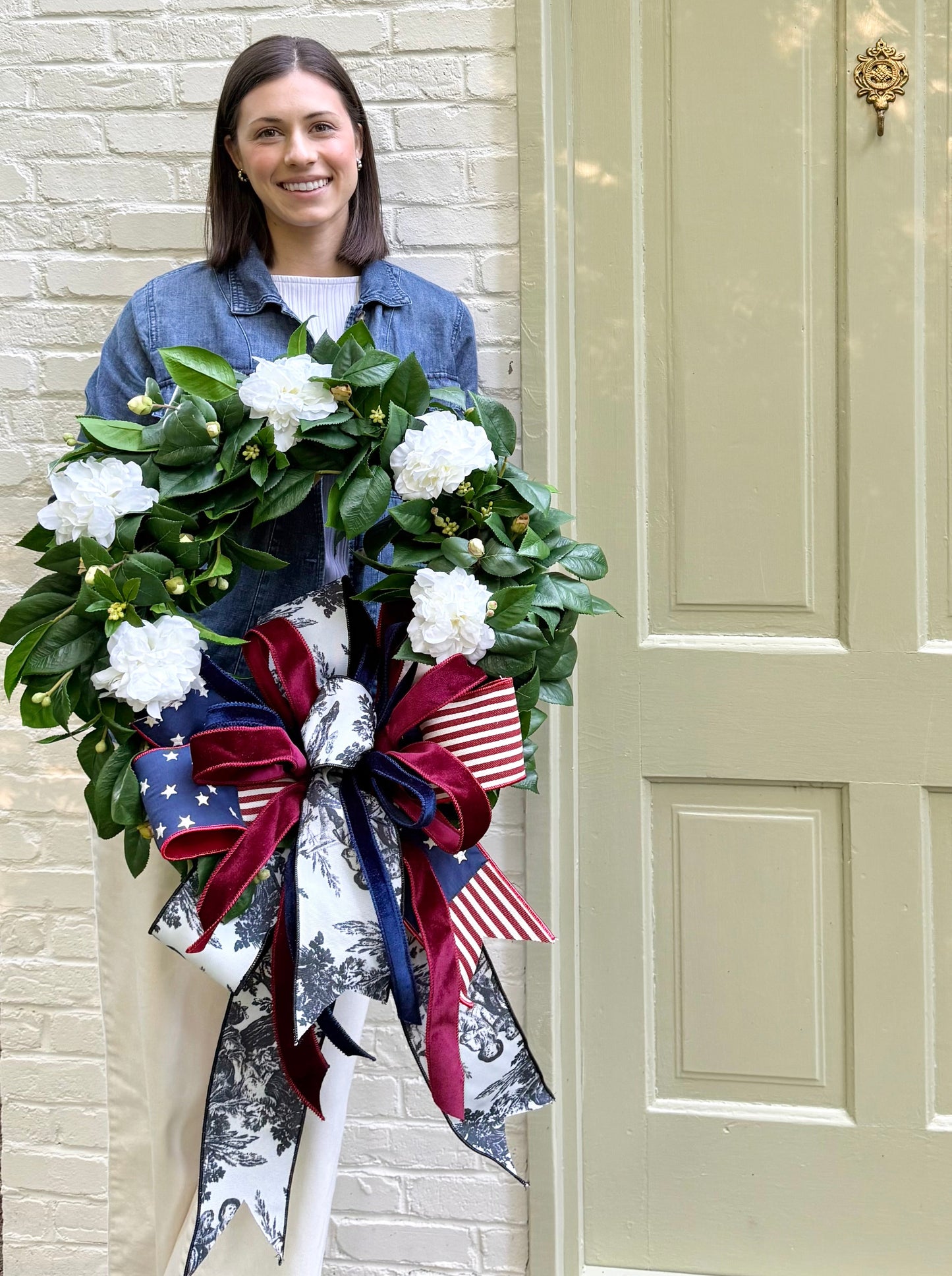 Southern Americana Camellia Wreath