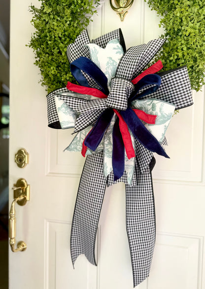 Gingham & Toile Bow