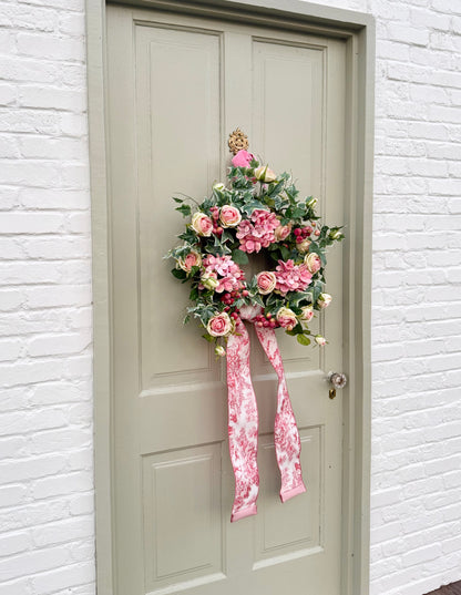 Pink Hydrangea & Rose Wreath
