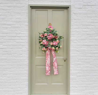 Pink Hydrangea & Rose Wreath