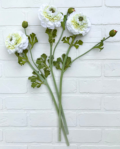 21” Faux Ranunculus Bundle | Set of 3 Stems