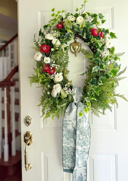 Cottage Garden Ivy & Ranunculus Wreath