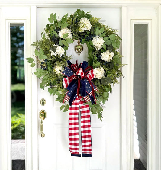 Grand Americana Hydrangea Wreath | 34” Oversized Design