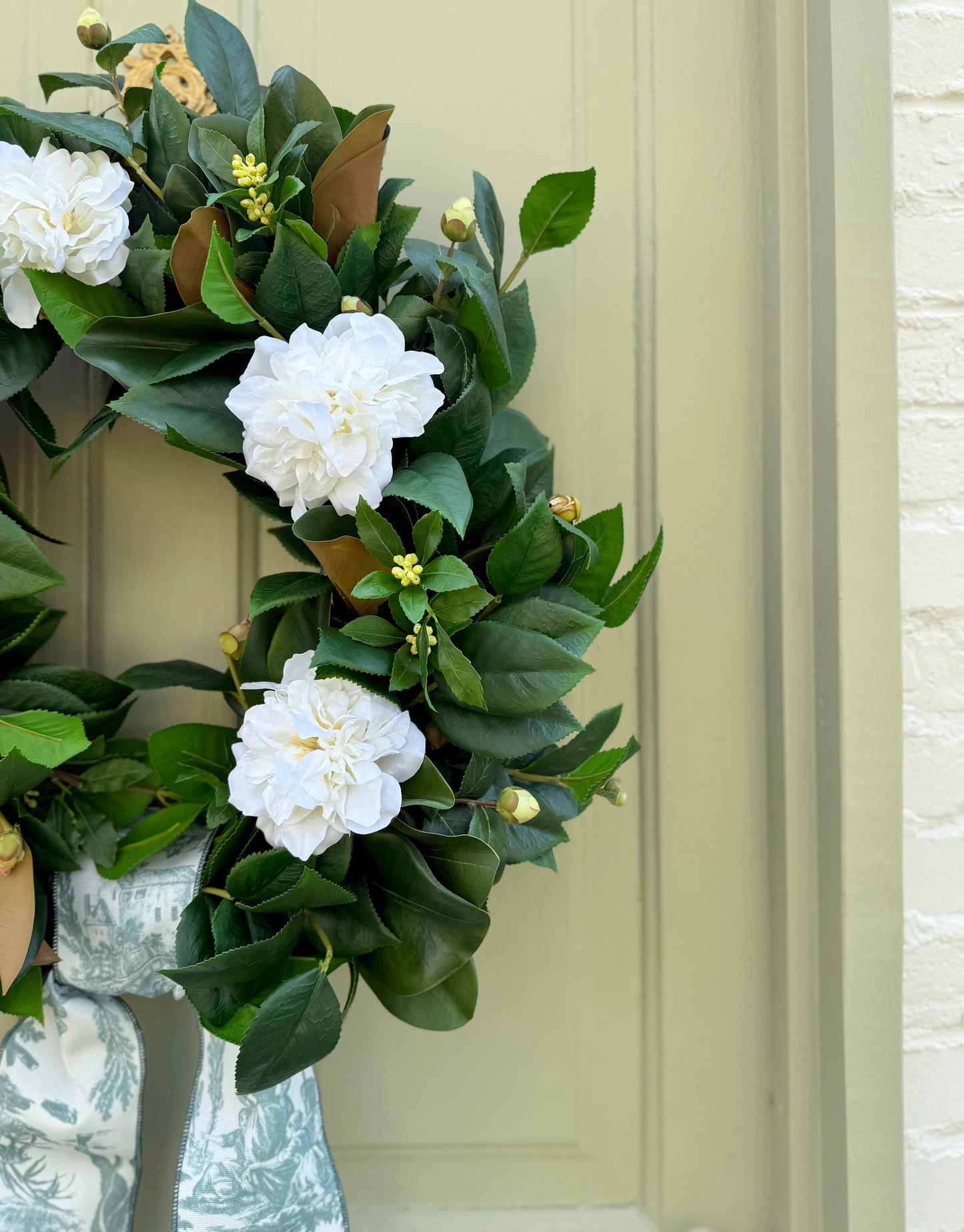 Camellia & Magnolia Spring Front Door Wreath