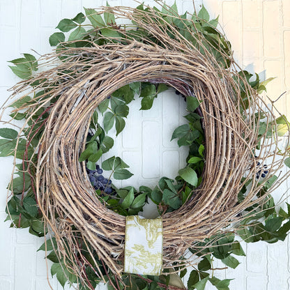 32” XL Faux Blueberry & Birch Spring Summer Front Door Wreath