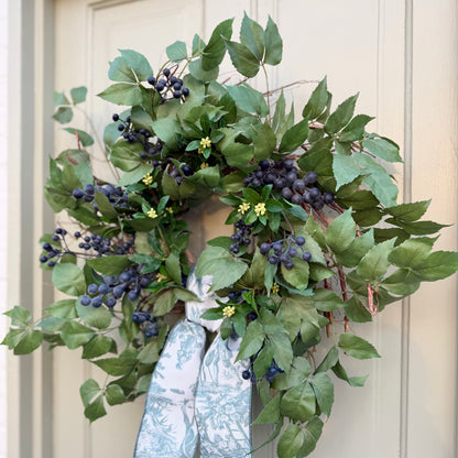 Blueberry and Birch Front Door Wreath