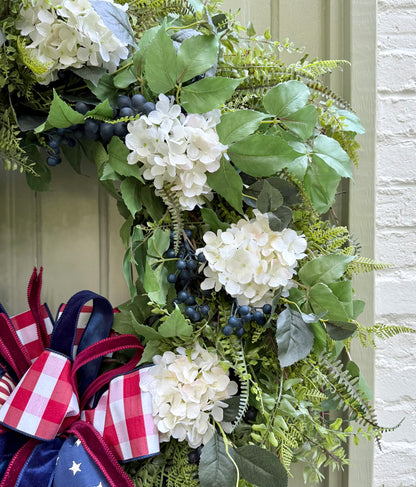 Grand Americana Hydrangea Wreath | 34” Oversized Design