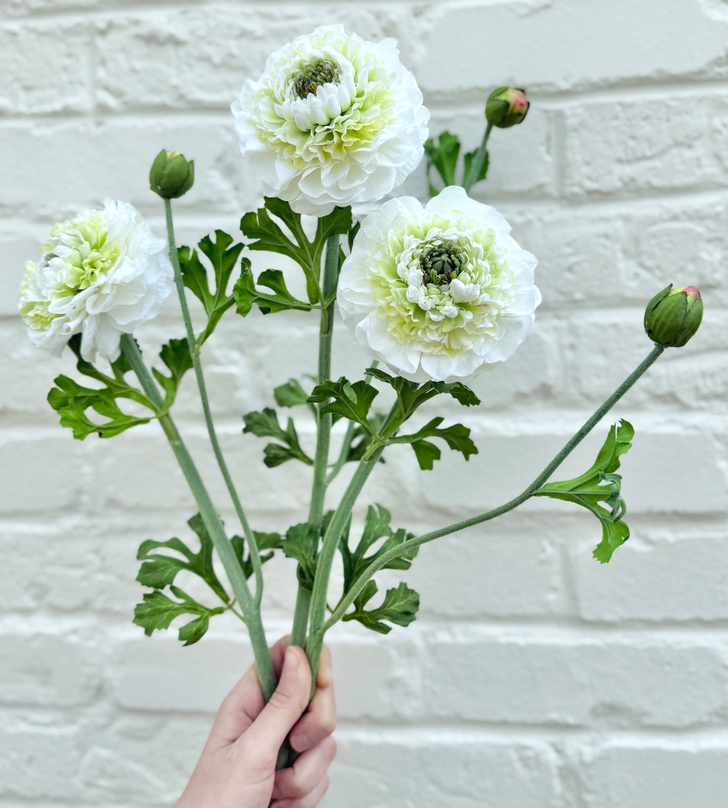 21” Faux Ranunculus Bundle | Set of 3 Stems