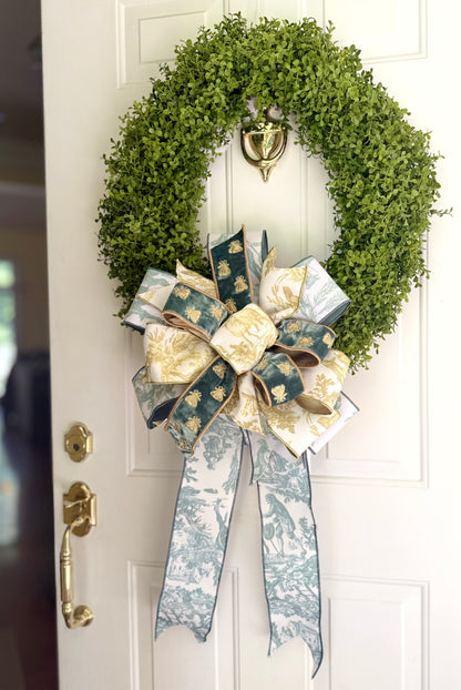 Golden Bee Toile Bow