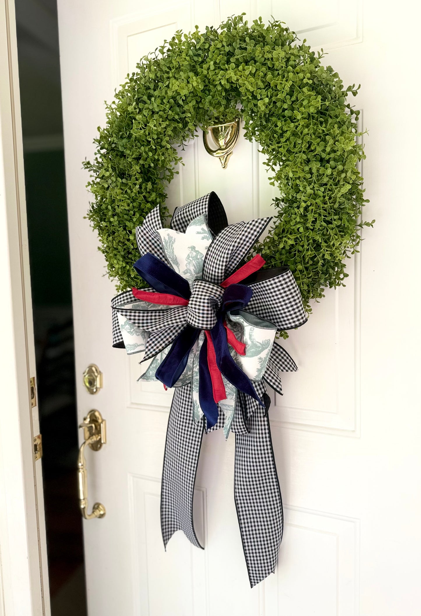 Gingham & Toile Bow