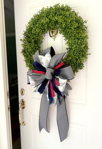 Gingham & Toile Bow
