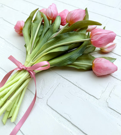 Pink Faux Tulip Bouquet