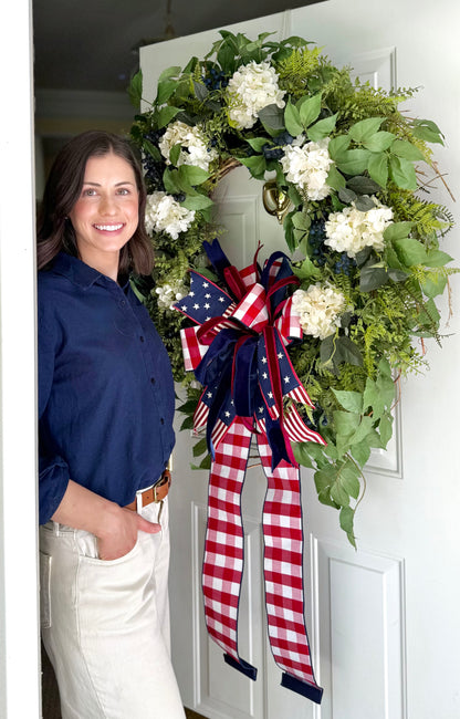 Grand Americana Hydrangea Wreath | 34” Oversized Design