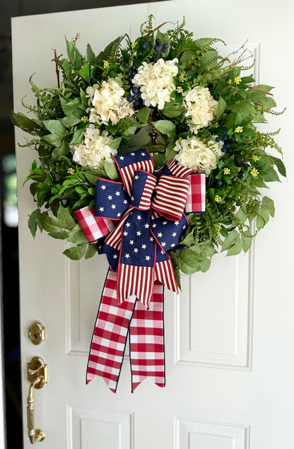 Luxury Patriotic Hydrangea Wreath