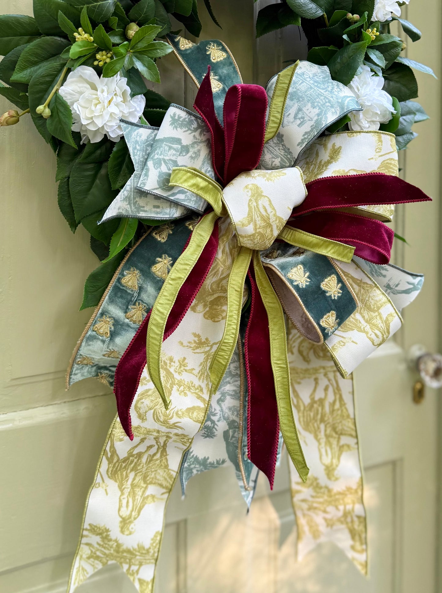 Garden Toile Camellia Wreath