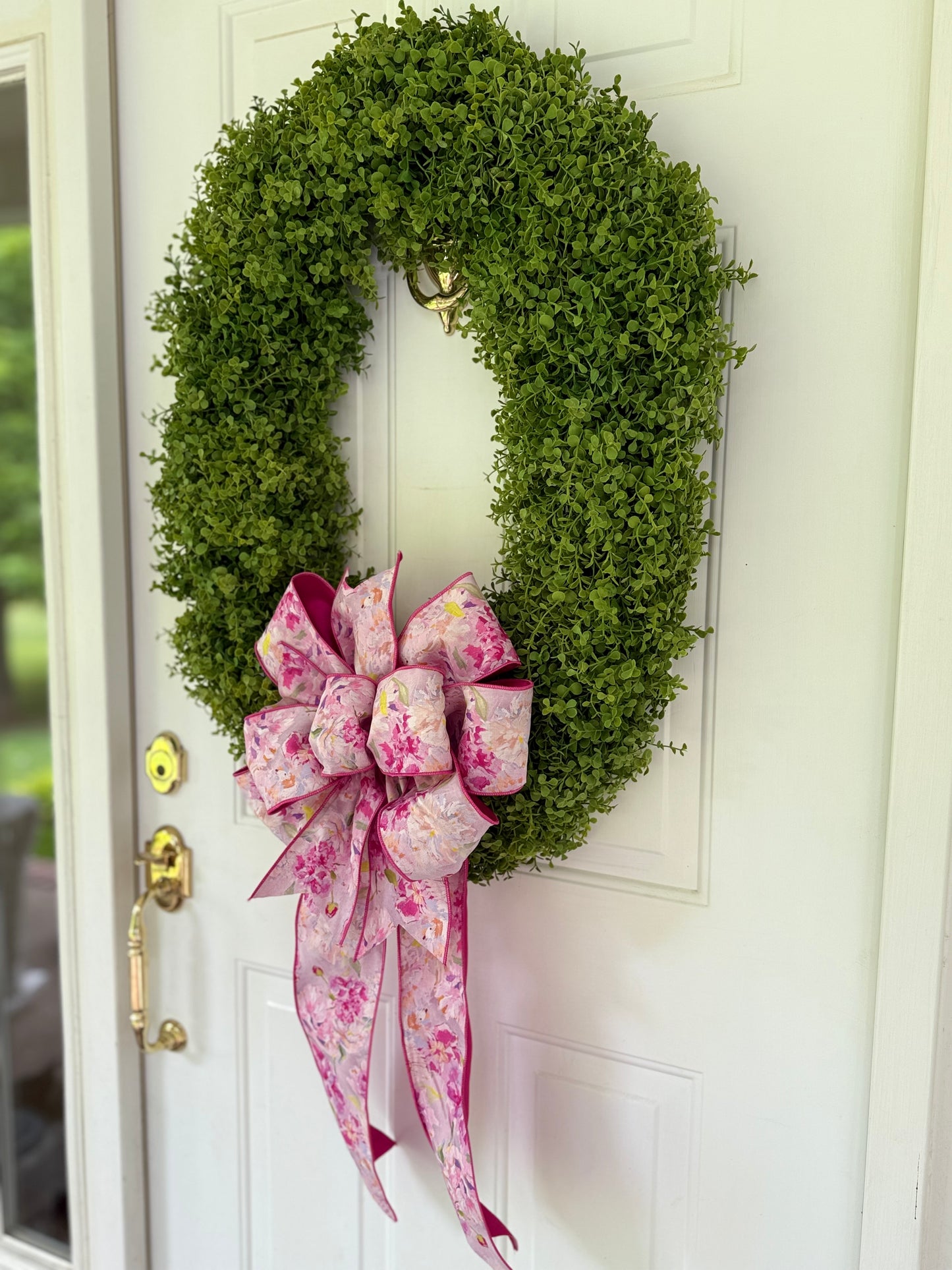 Watercolor Pink Peony Bow