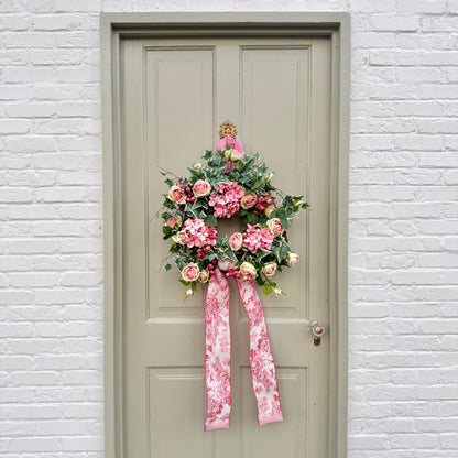 Pink Hydrangea & Rose Wreath