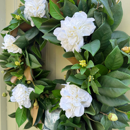 Camellia & Magnolia Spring Front Door Wreath