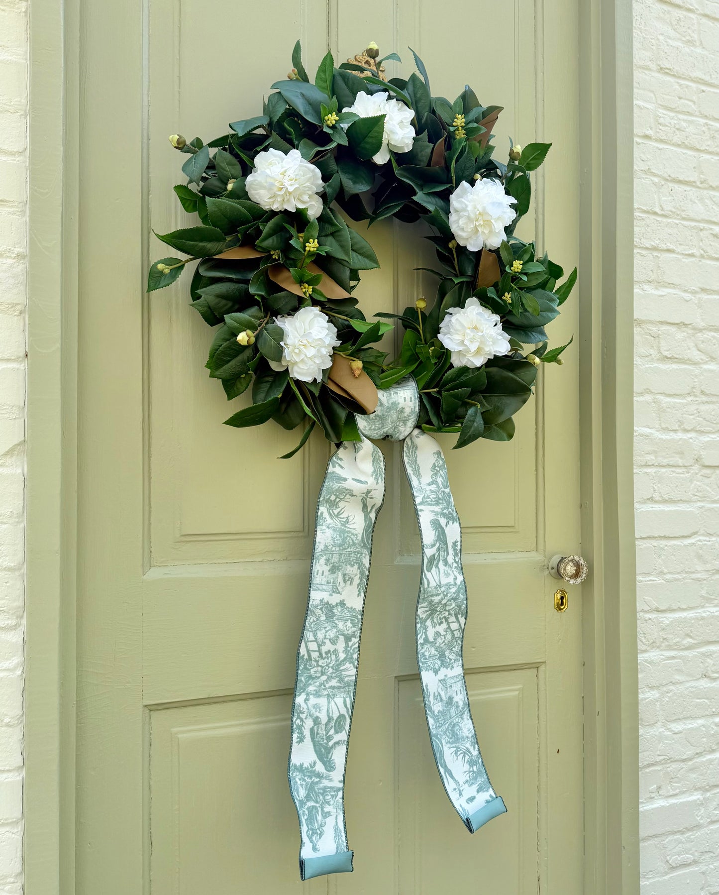 Camellia & Magnolia Spring Front Door Wreath