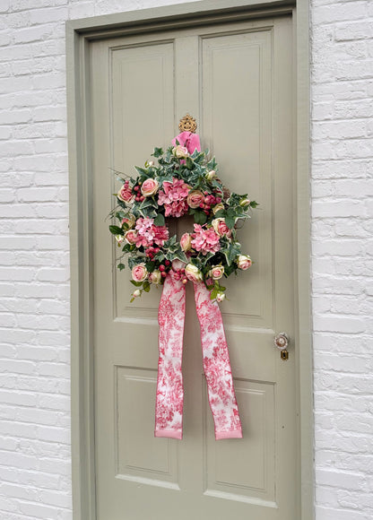 Pink Hydrangea & Rose Wreath