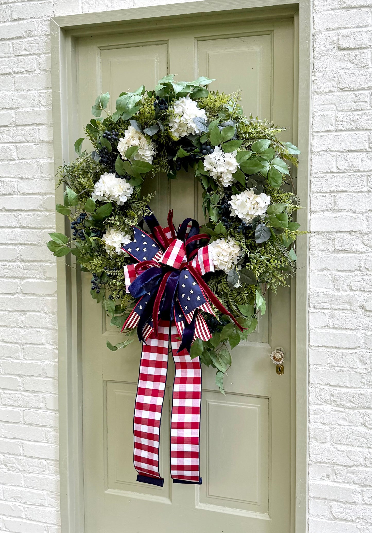 Grand Americana Hydrangea Wreath | 34” Oversized Design