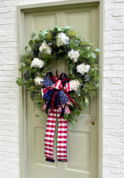 Grand Americana Hydrangea Wreath | 34” Oversized Design