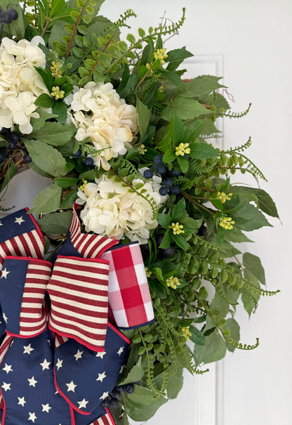 Luxury Patriotic Hydrangea Wreath