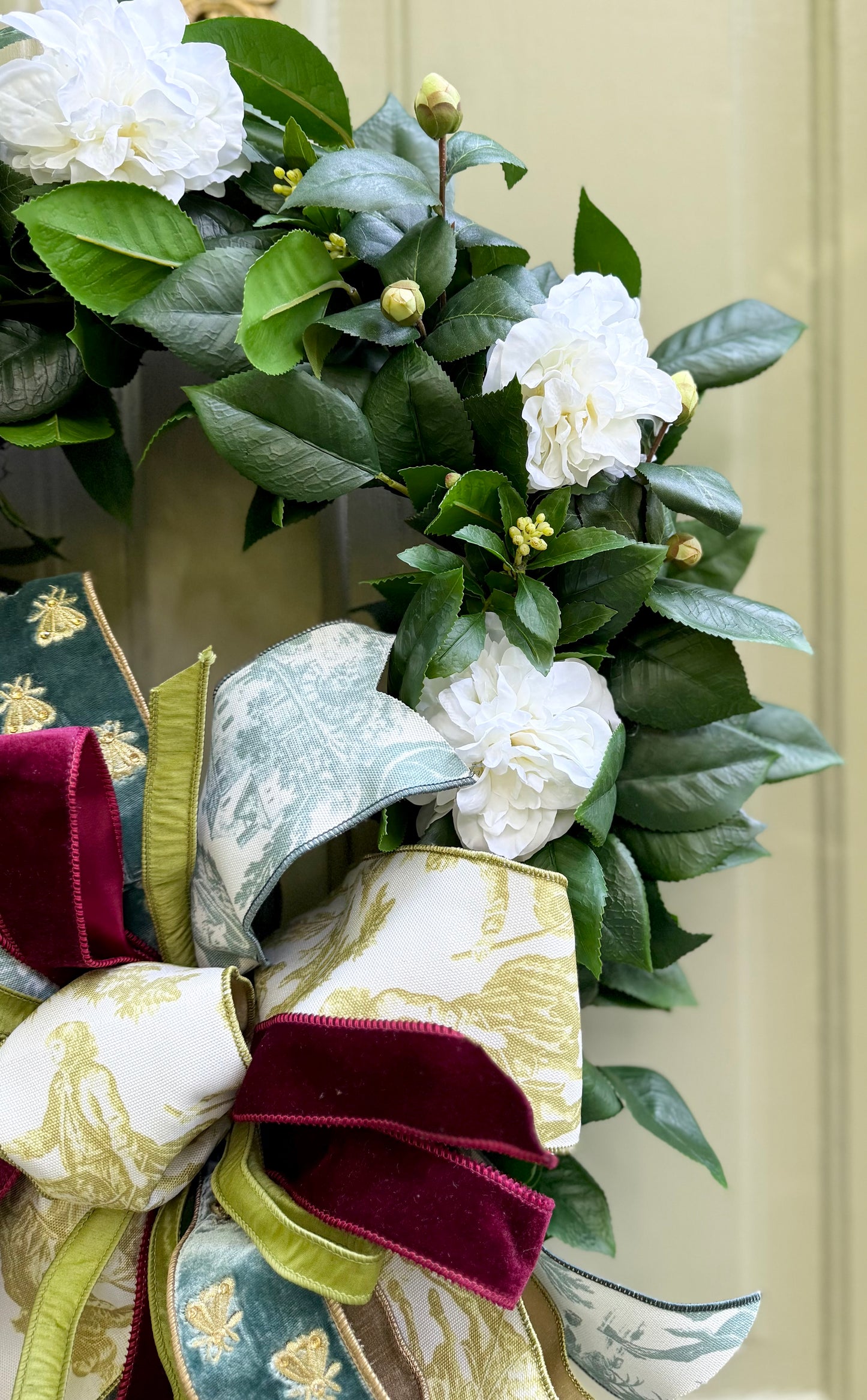 Garden Toile Camellia Wreath