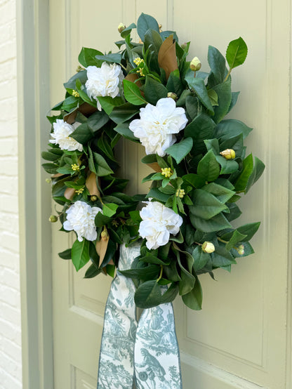 Camellia & Magnolia Spring Front Door Wreath