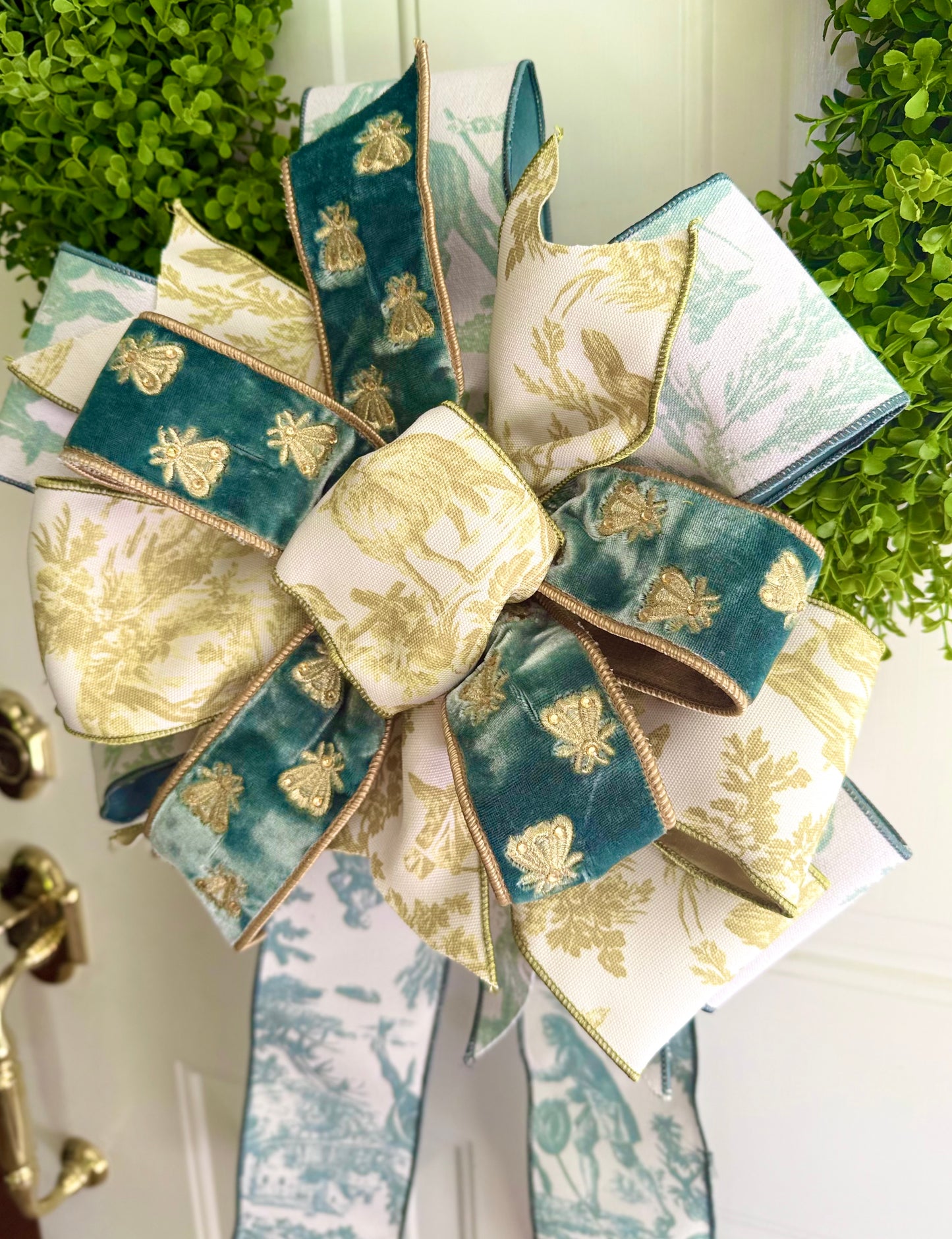 Golden Bee Toile Bow