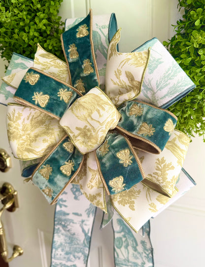 Golden Bee Toile Bow