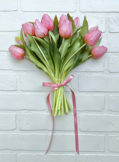 Pink Faux Tulip Bouquet