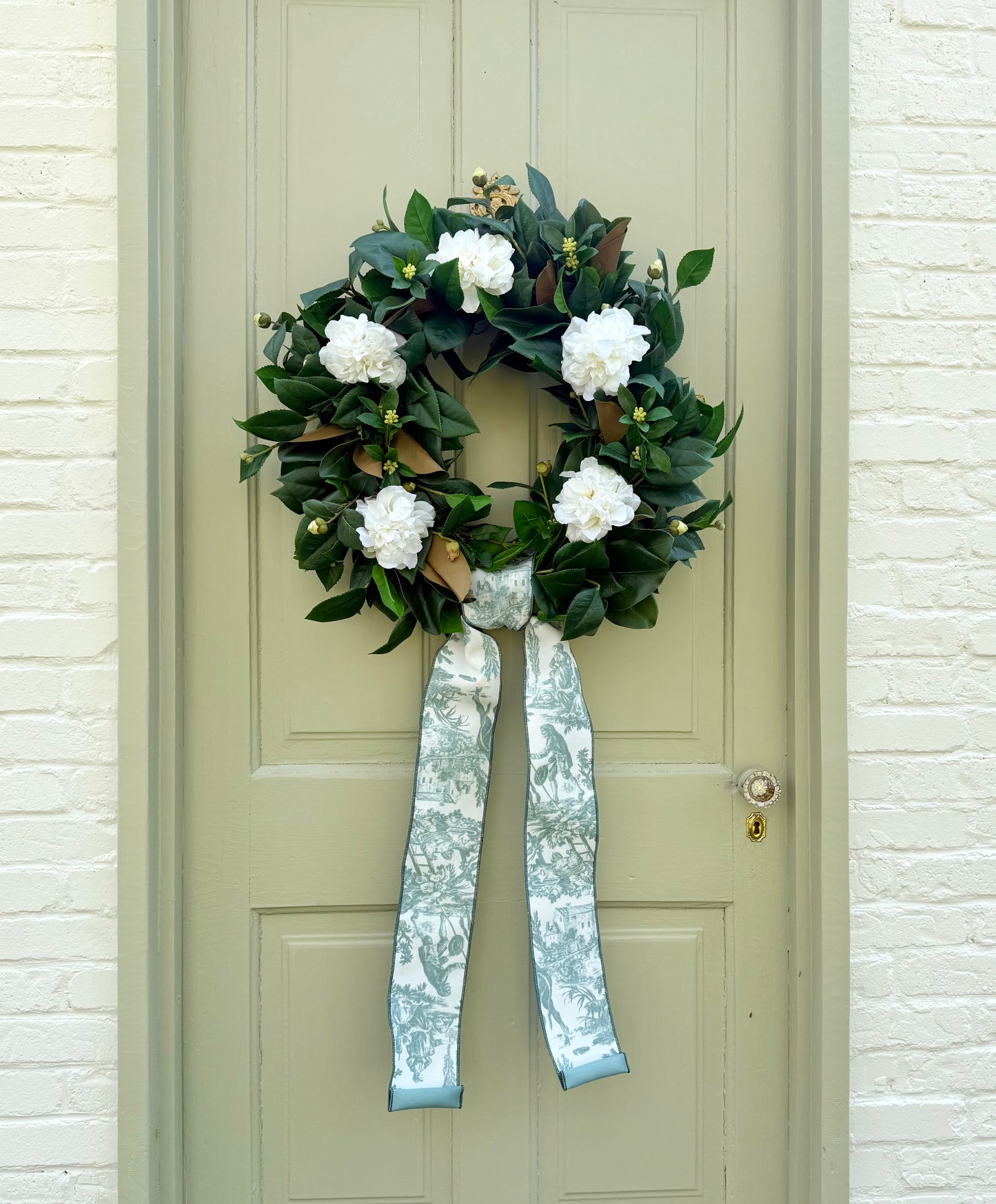 Camellia & Magnolia Spring Front Door Wreath