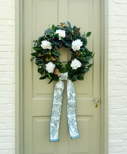Camellia & Magnolia Spring Front Door Wreath
