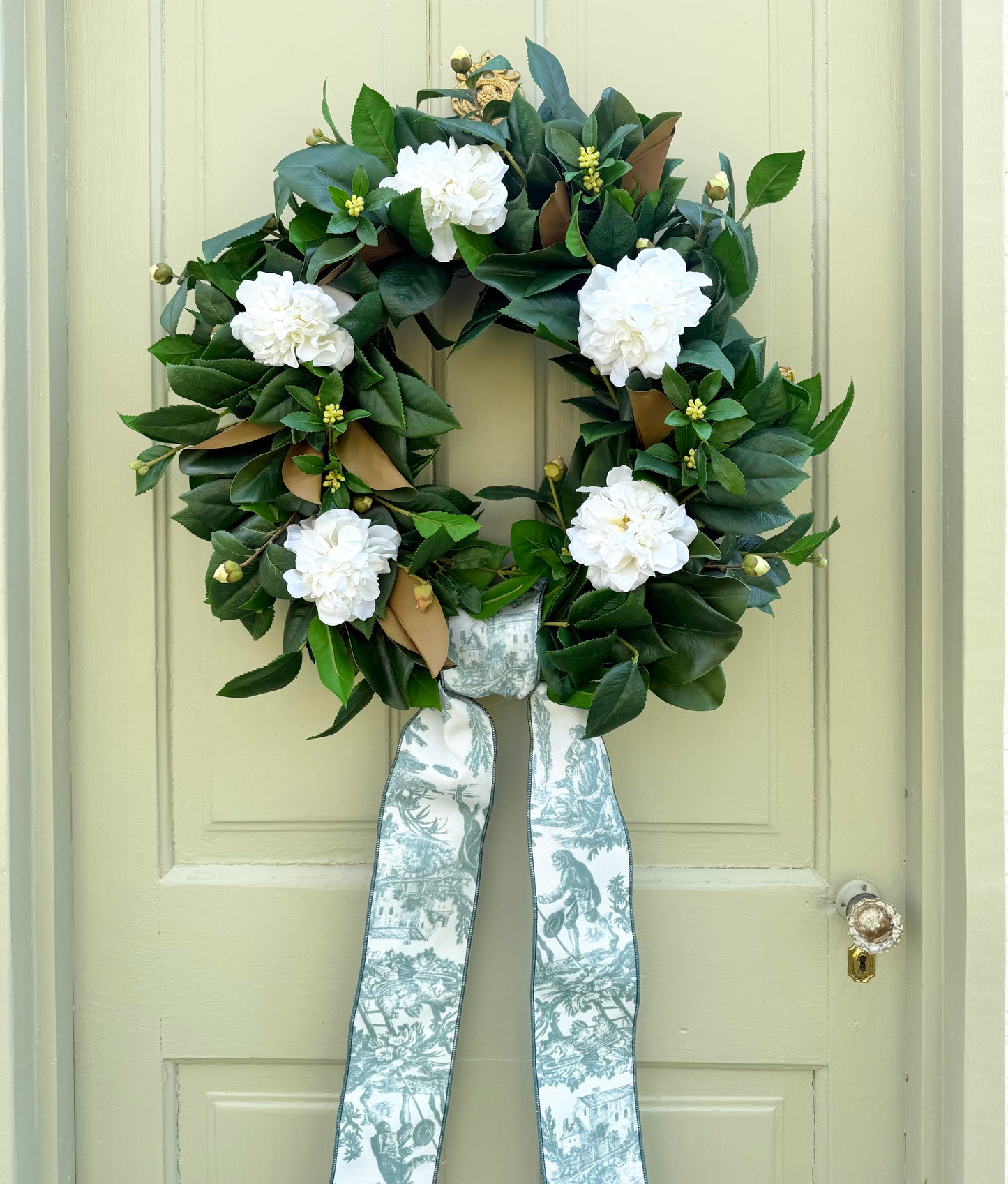 Camellia & Magnolia Spring Front Door Wreath