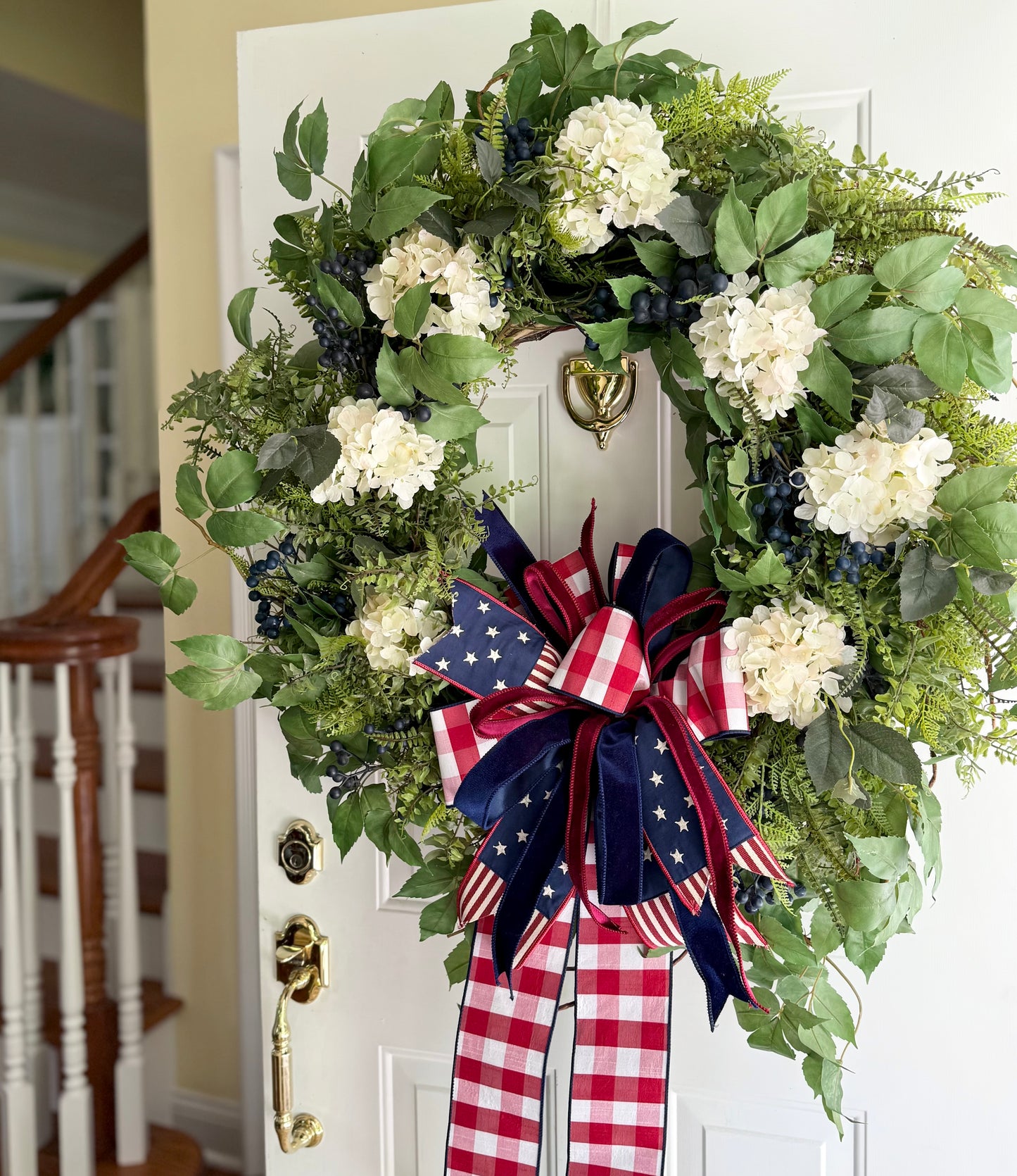 Grand Americana Hydrangea Wreath | 34” Oversized Design