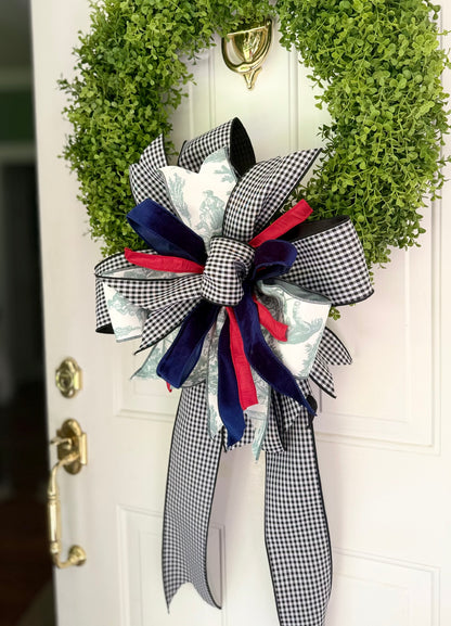Gingham & Toile Bow