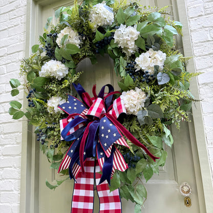 Grand Americana Hydrangea Wreath | 34” Oversized Design